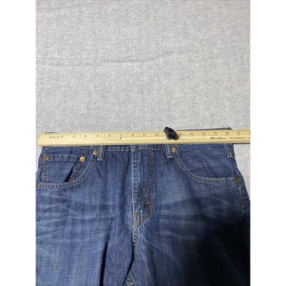 Levis 527 Jeans Mens Tag 33x30 Actual 33x29 Blue Bootcut Slim Western Dark - Picture 10 of 13